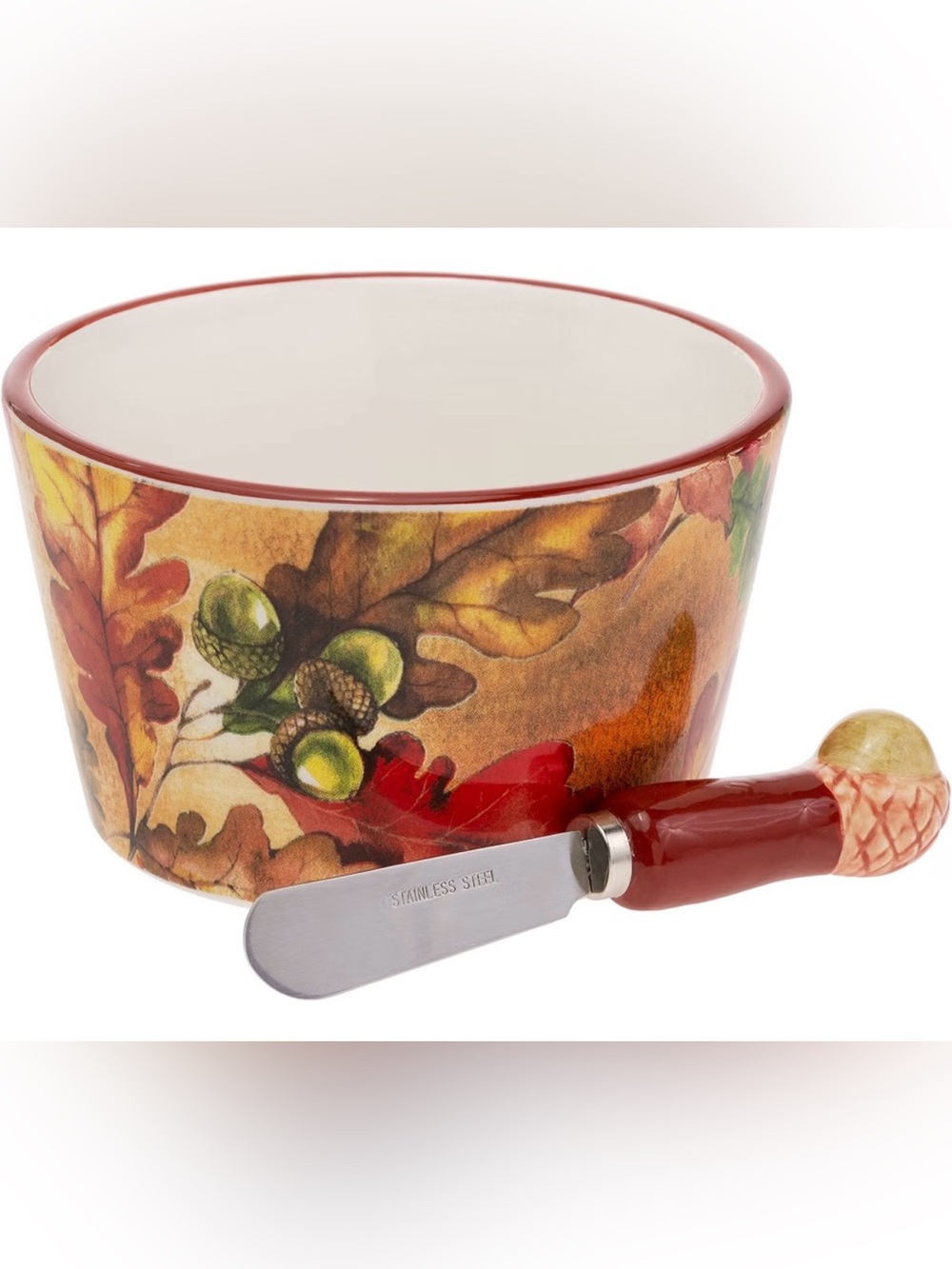 Boston International Ceramic Bowl and Spreader Set New in Box